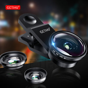 GETIHU Wide Angle Macro Lenses Universal Mobile Phone Lens Fisheye Camera Fish eye For iPhone XS MAX XR X 8 7 6S Samsung Lentes