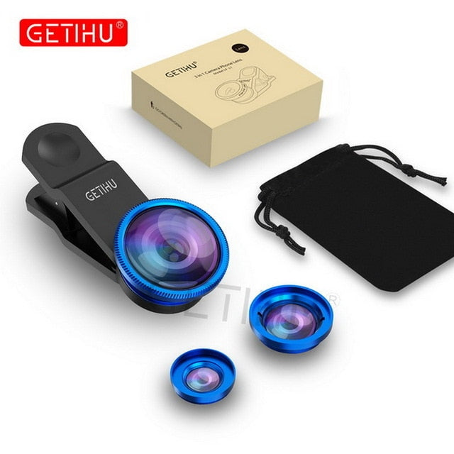 GETIHU Wide Angle Macro Lenses Universal Mobile Phone Lens Fisheye Camera Fish eye For iPhone XS MAX XR X 8 7 6S Samsung Lentes